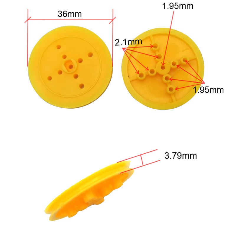 EUDAX 2mm Hole Plastic Belt Pulley Gears Combination Modulus Package Rubber Belts Band Plastic Model Accessories for DIY Robots Cars RC Toy Car Airplane - Image 5